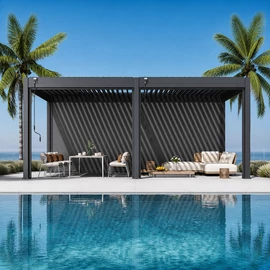 Bioklimatikus pergola, 135°-ig állítható, U Design, 3x6 m - Bútorok Webshop