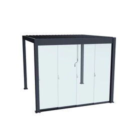 Elhúzható üvegfal szett pergolához, U Design, 4 m - Bútorok Webshop
