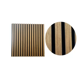 Band lamellás, akusztikus fali panel, 60x60 cm, teak