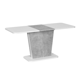 Calypso 4-6 fős, bővíthető étkezőasztal, betonszürke/fehér - Bútorok Webshop
