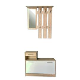 Filio tükrös előszobafal, fehér-fehérített tölgy - Bútorok Webshop