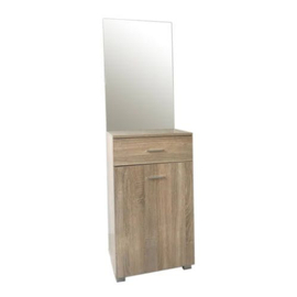 Demi előszoba szekrény tükörrel, fehérített tölgy - Bútorok Webshop