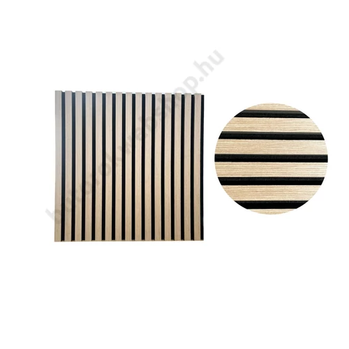 Band lamellás, akusztikus fali panel, 60x60 cm, tölgy