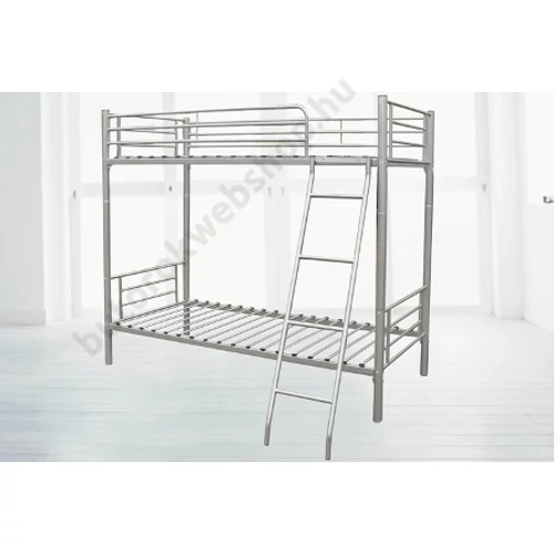 Emeletes ágy, ágyráccsal, ezüst - Bútorok Webshop