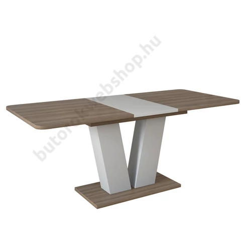 Vegas 2 bővíthető étkezőasztal, trüffel tölgy/szürke - Bútorok Webshop